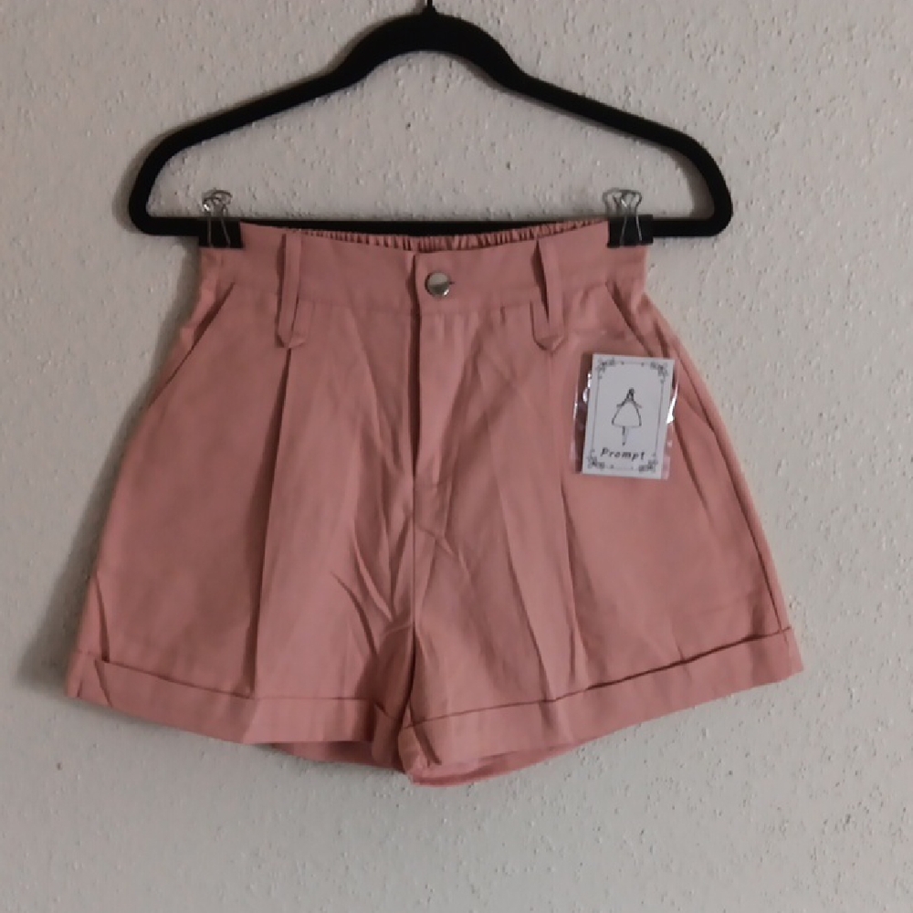 High Waist Peach Shorts for Women